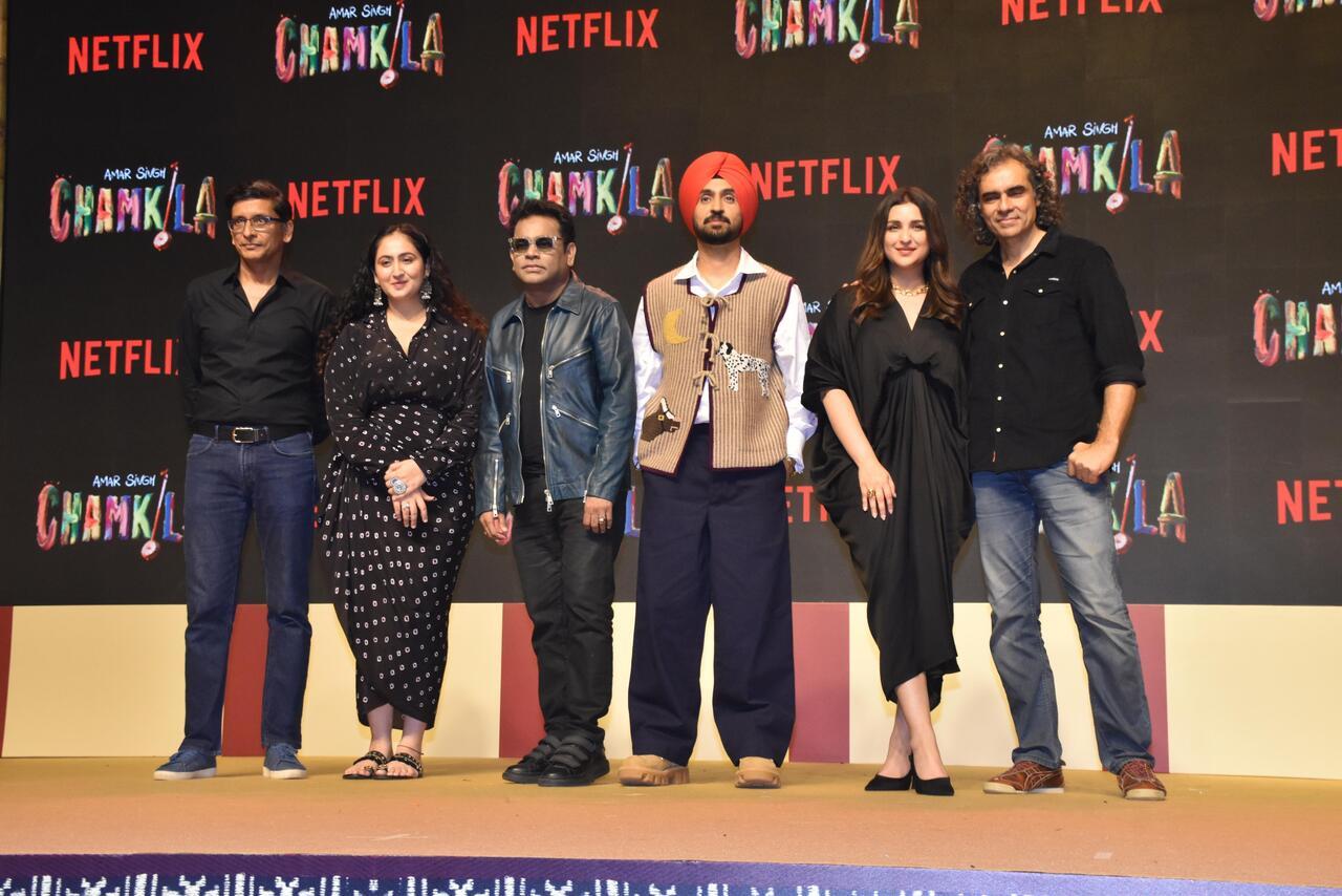 The team of Amar Singh Chamkila at the trailer launch event of their film